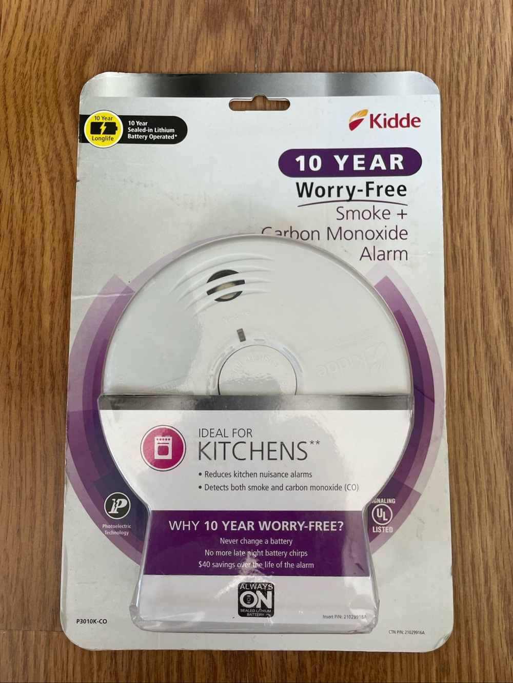 Kidde Kitchen Combination Smoke Carbon Monoxide Alarm 10-Year Lithium Battery